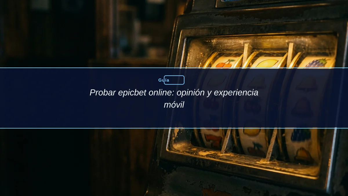 Probar epicbet online: opinión y experiencia móvil
