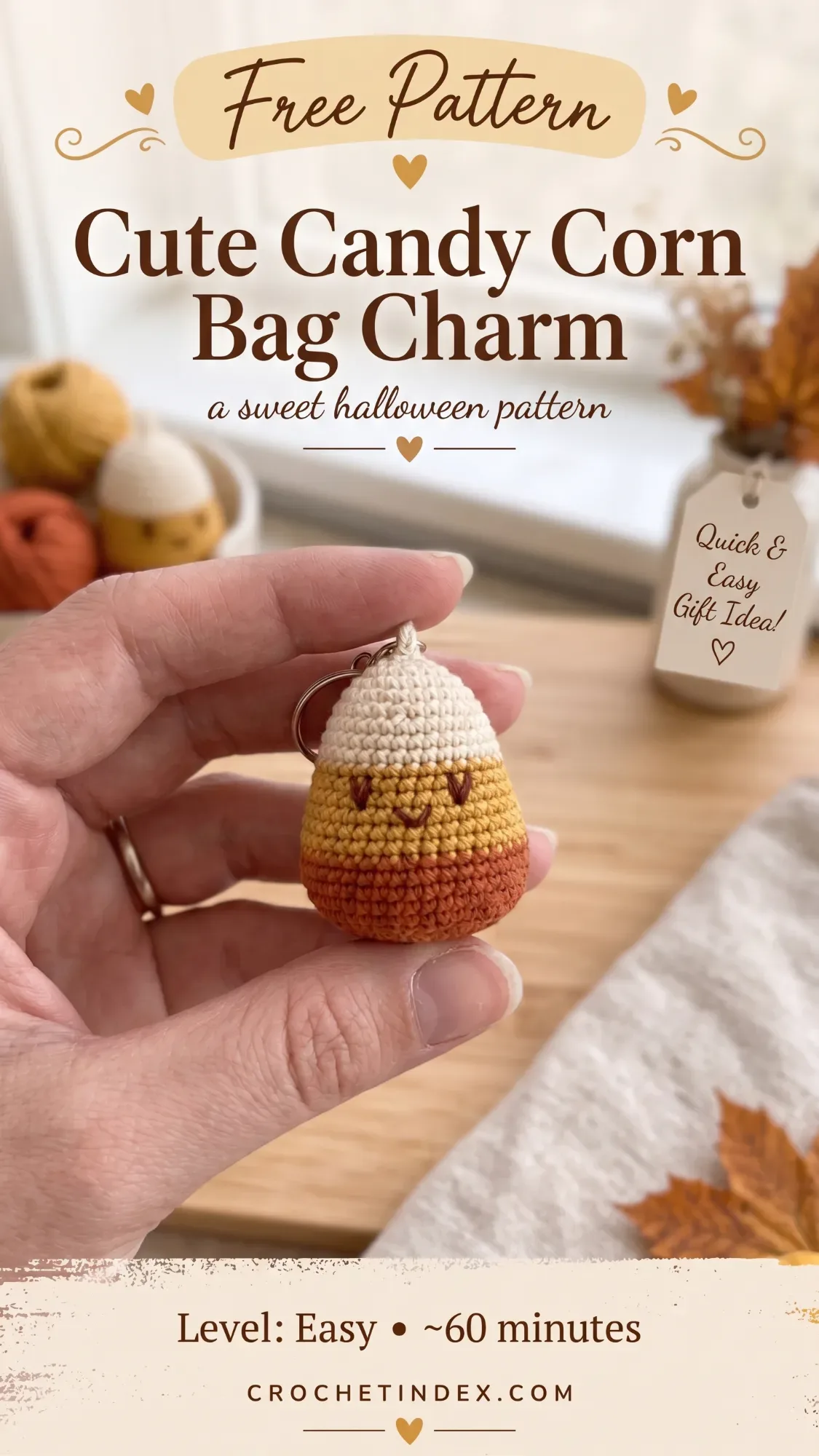 Cute Candy Corn Bag Charm Pinterest pin