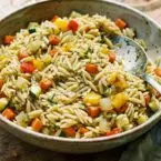 Orzo Pasta Salad with Sauteed Vegetables