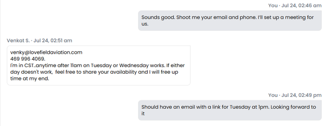 Venkat S. conversation