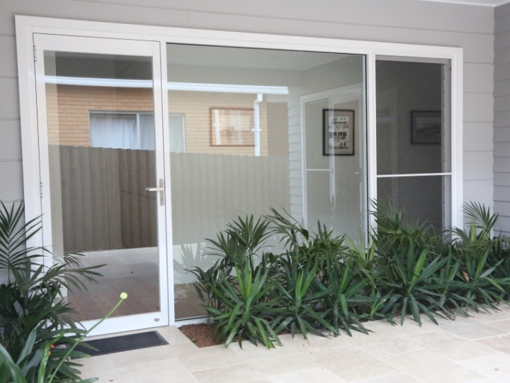 hinged door