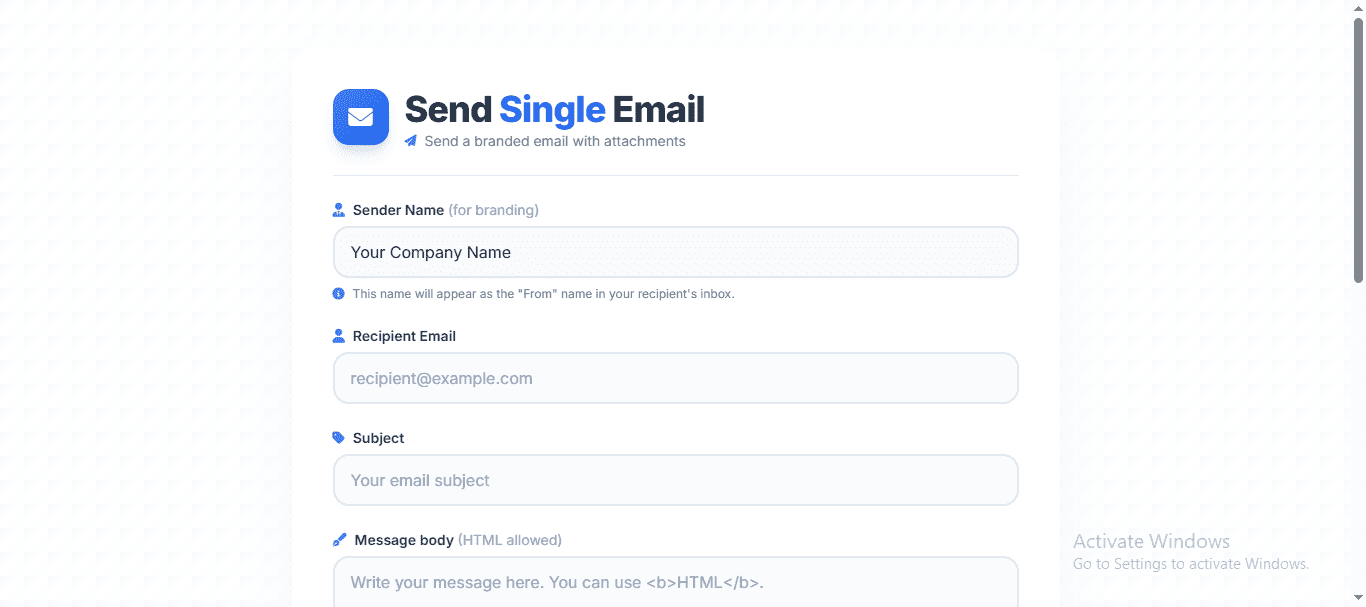 Single Email Sender