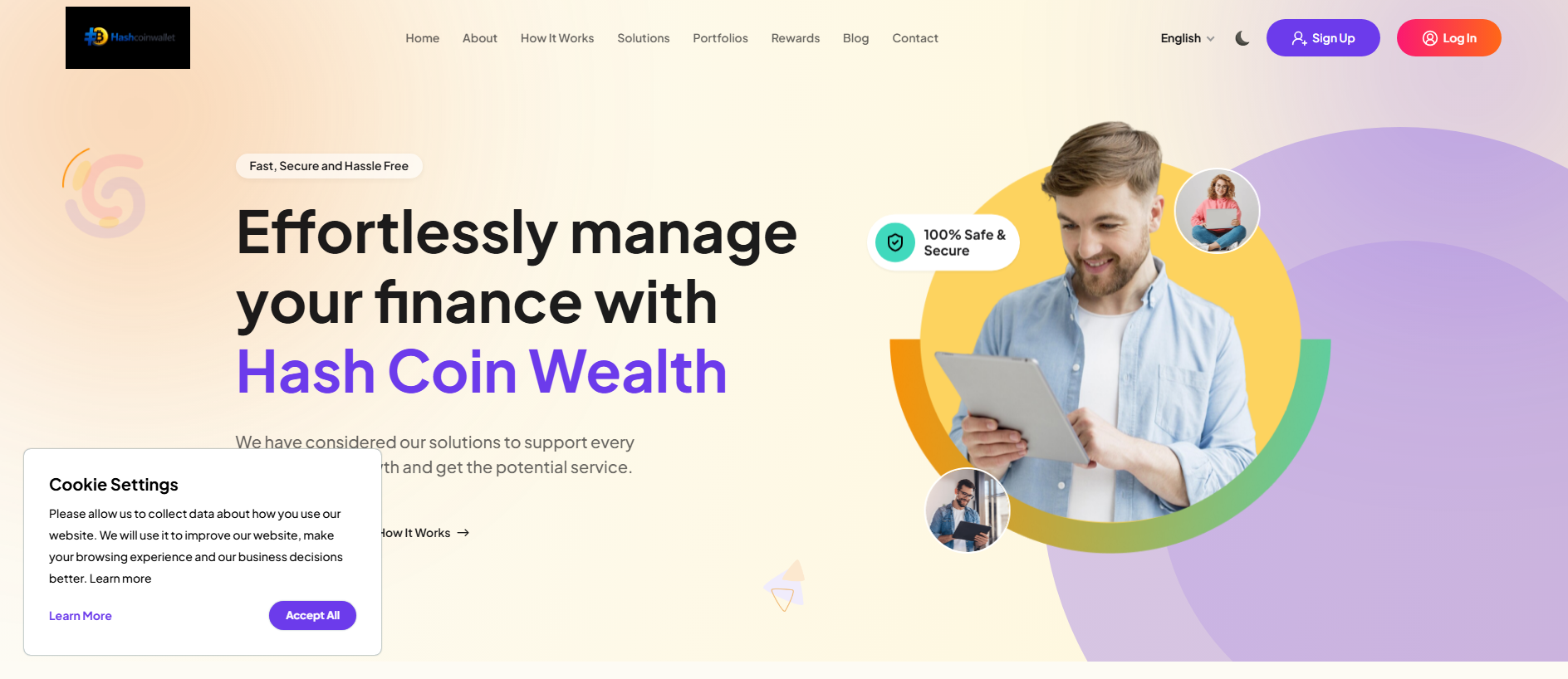 Forensic screenshot of hashcoinwallet.com showing the phishing page layout