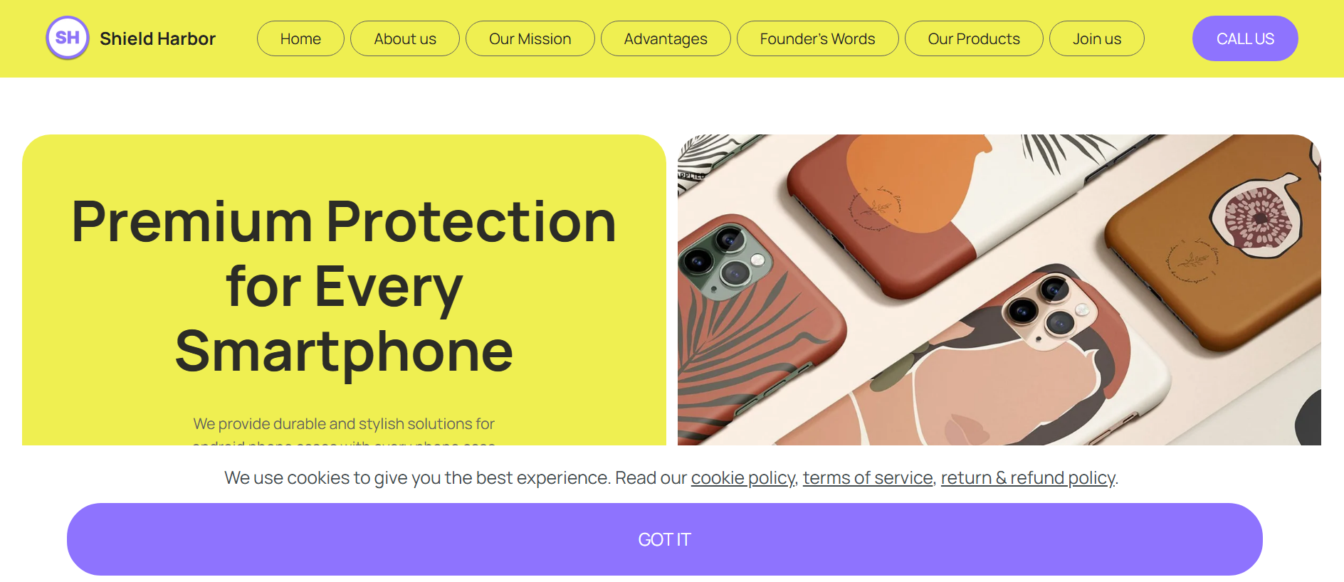 Screenshot of shieldharborcase.com
