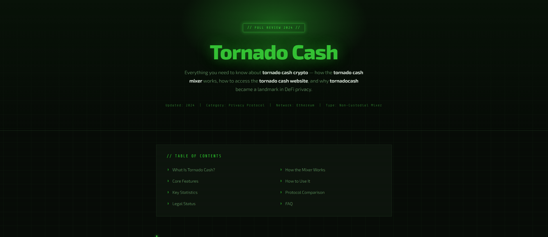 Stored capture of tornadocash-exchange.org