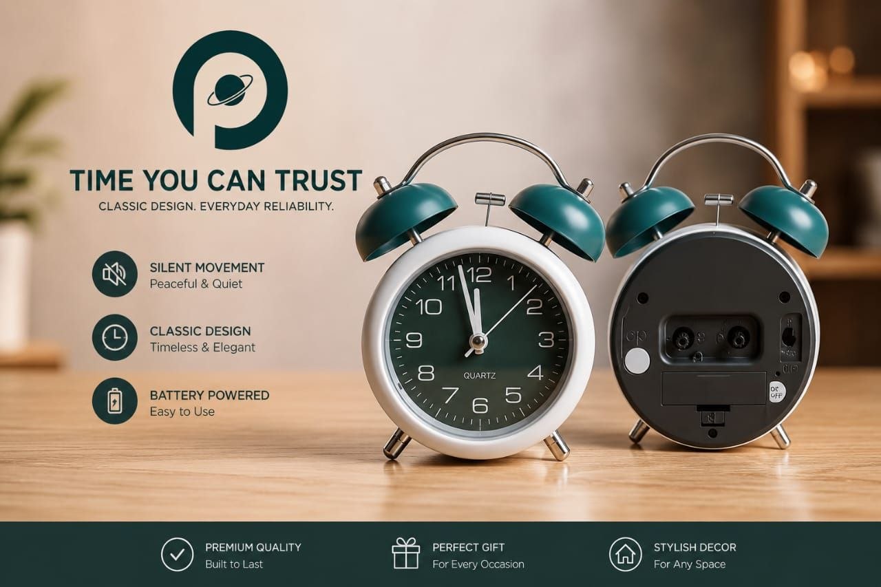 Analog alarm clock model HL-005-HD
