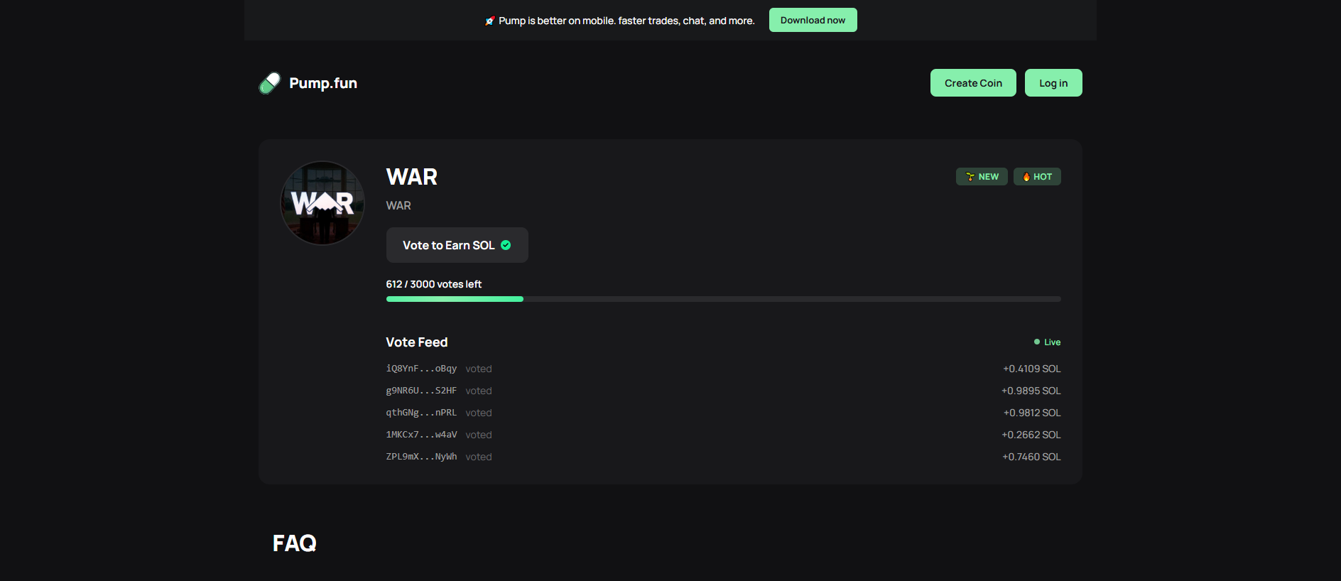 Screenshot of war.pumpvote.us