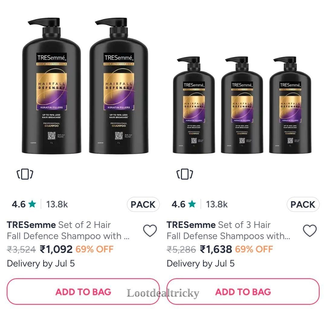 Dove Tresemme 1l – Wonderful Discount Today @ ₹70 (70%) Dove Tresemme 1l – Wonderful Discount Today @ ₹70 (70%)