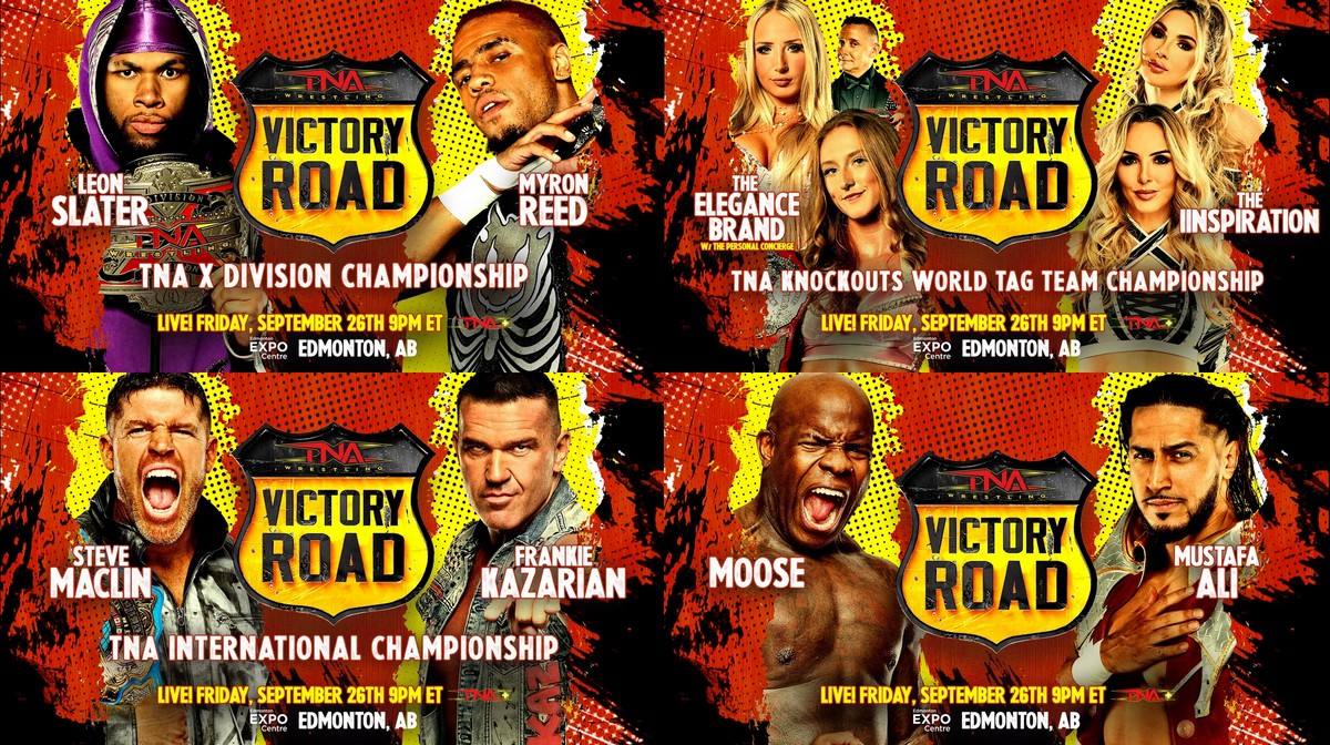 A graphic for the TNA Wrestling Victory Road 2025 preview for September 26, 2025.