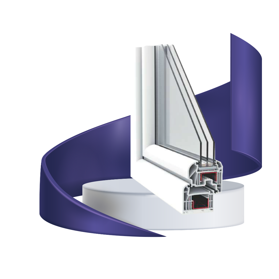 Secțiune profil PVC Eagle Evolution 70, 6 camere izolatoare