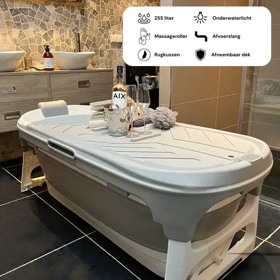 Livista Opvouwbaar bad - Zitbad voor volwassenen - Incl. stoommachine - 152 CM - ZitBadXL.nl