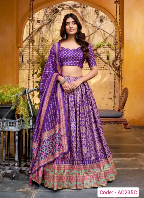 Purple color silk lehenga choli