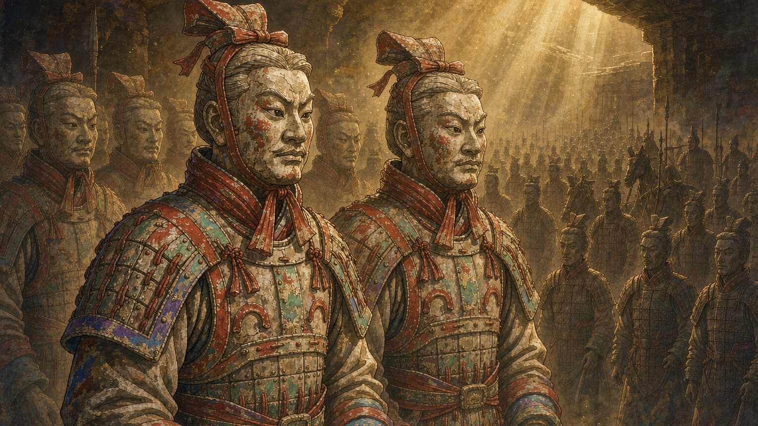 兵马俑彩绘