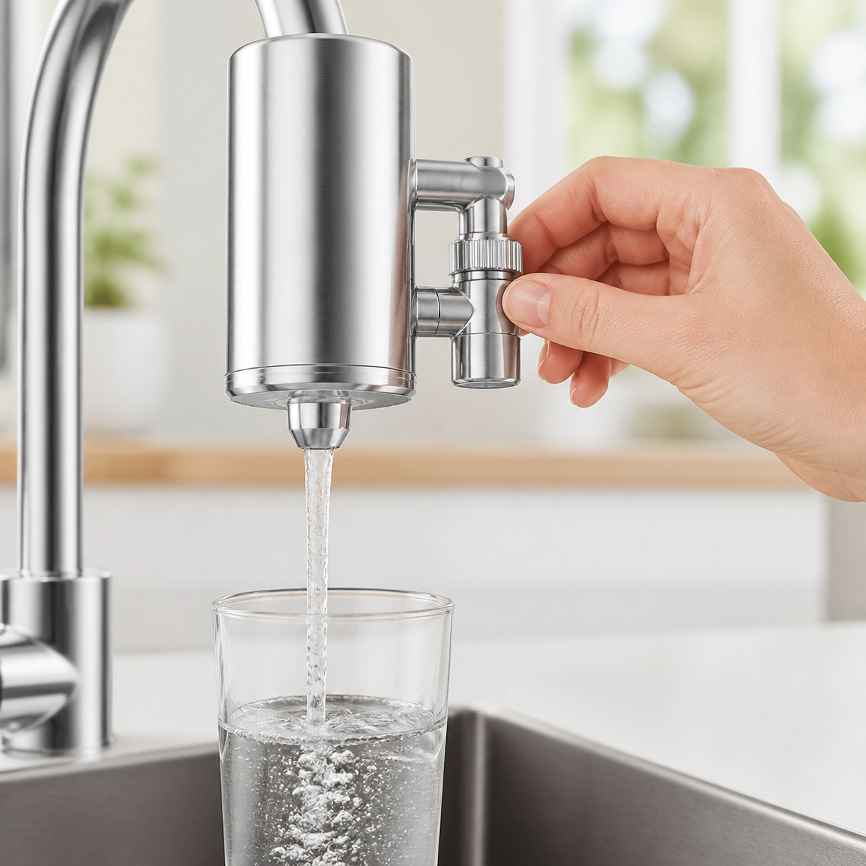 Selectarea fluxului filtrat la robinet