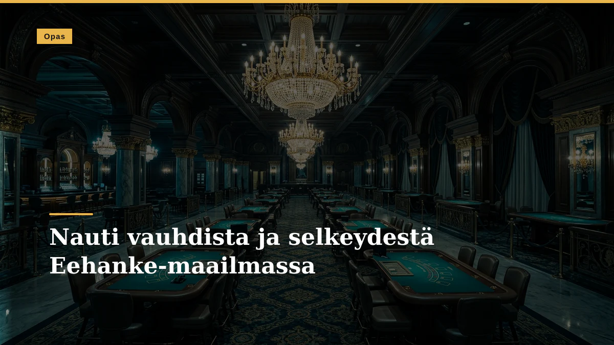 Nauti vauhdista ja selkeydestä Eehanke-maailmassa