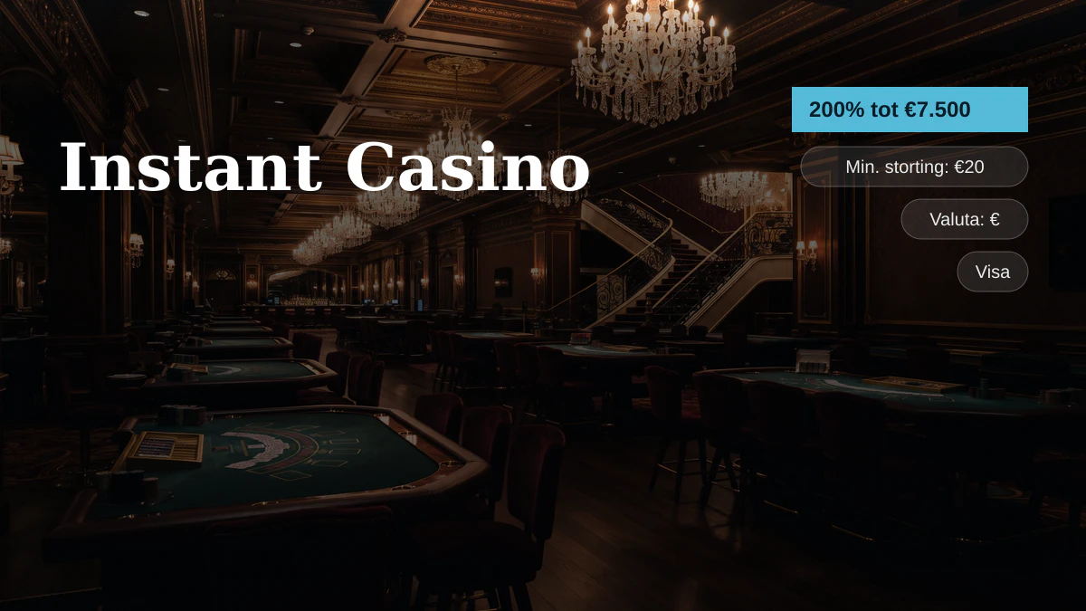 Instant Casino — welkomstbonus 200% tot €7.500 + 25 FS, betalingen: Visa, Mastercard, Sofort, Giropay, Pix