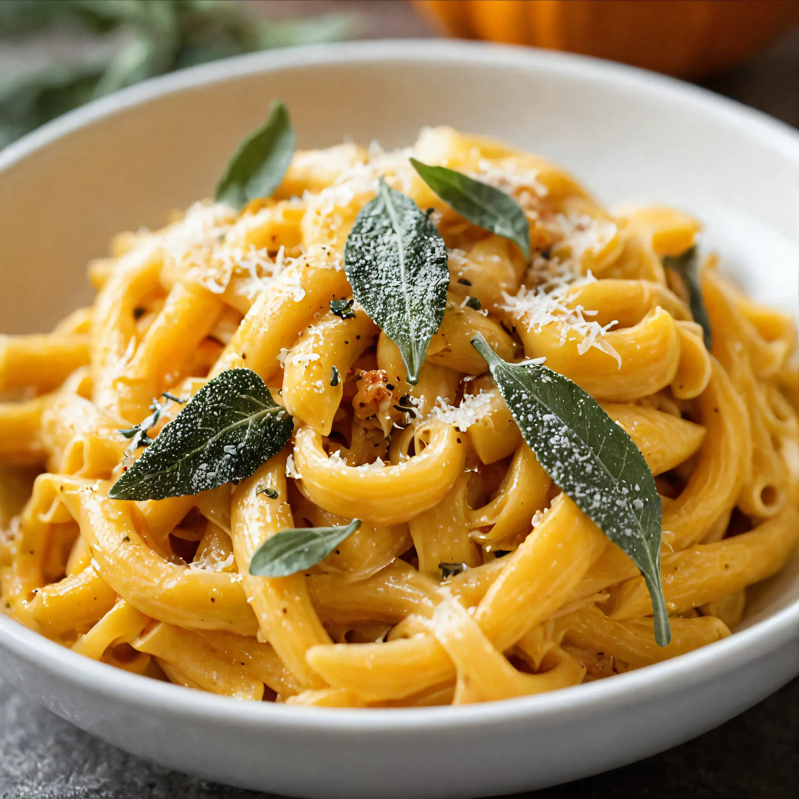 Pumpkin Sage Pasta Recipe with Creaminess