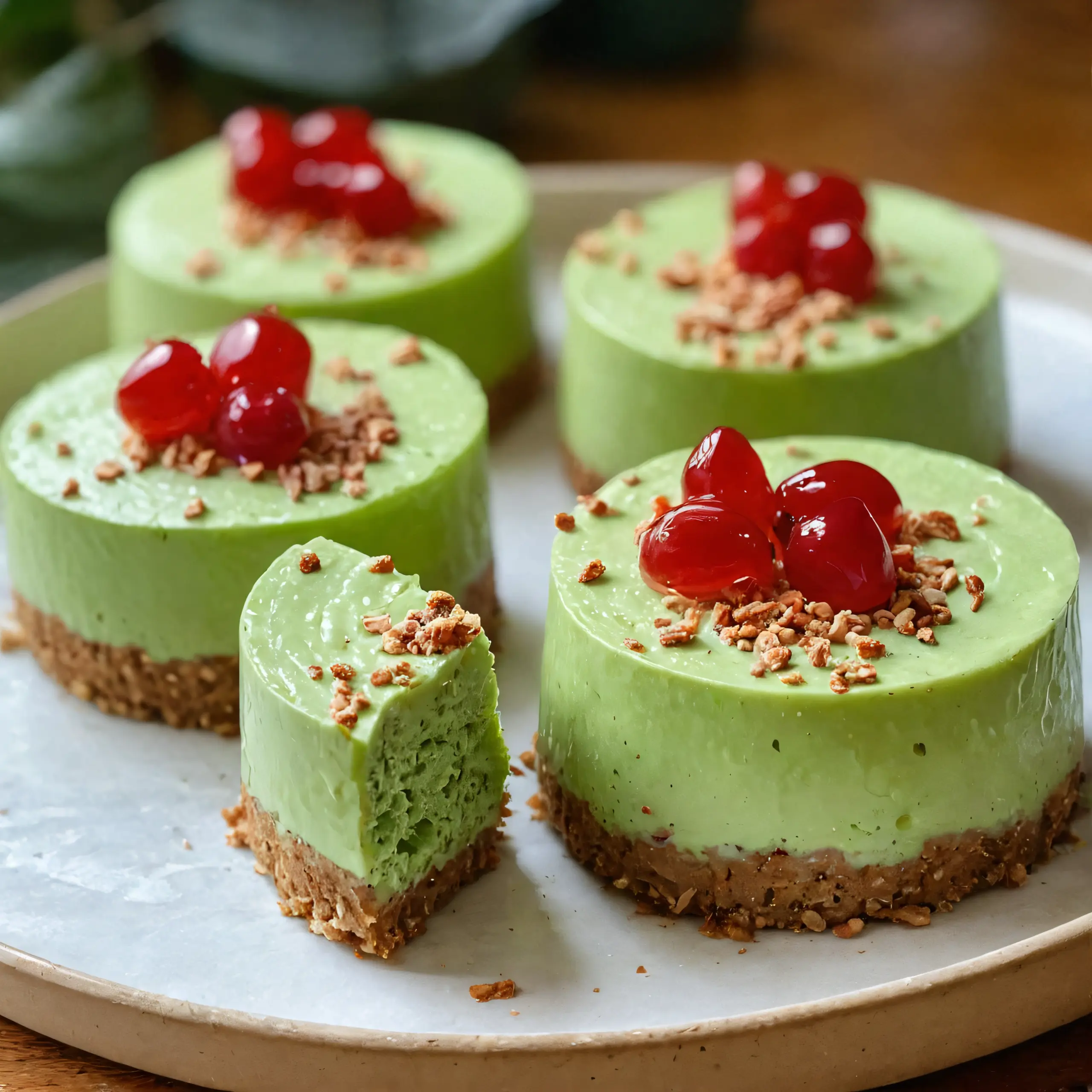 Grinch Mini-Käsekuchen