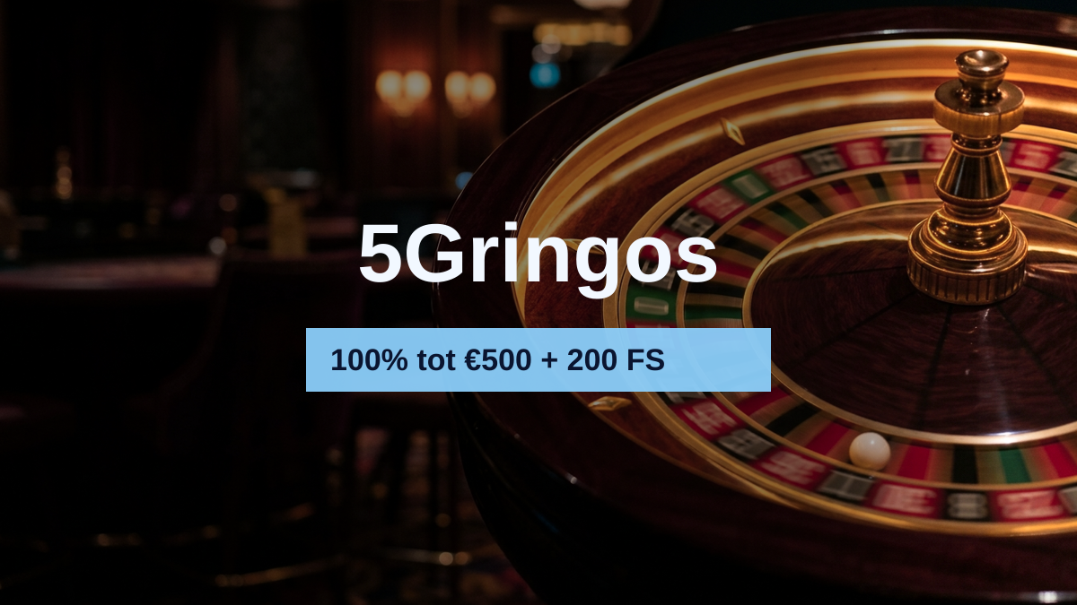 5Gringos casino — welkomstbonus 100% tot €500 + 200 FS, betalingen: Visa, Mastercard, Skrill, Neteller, Paysafecard