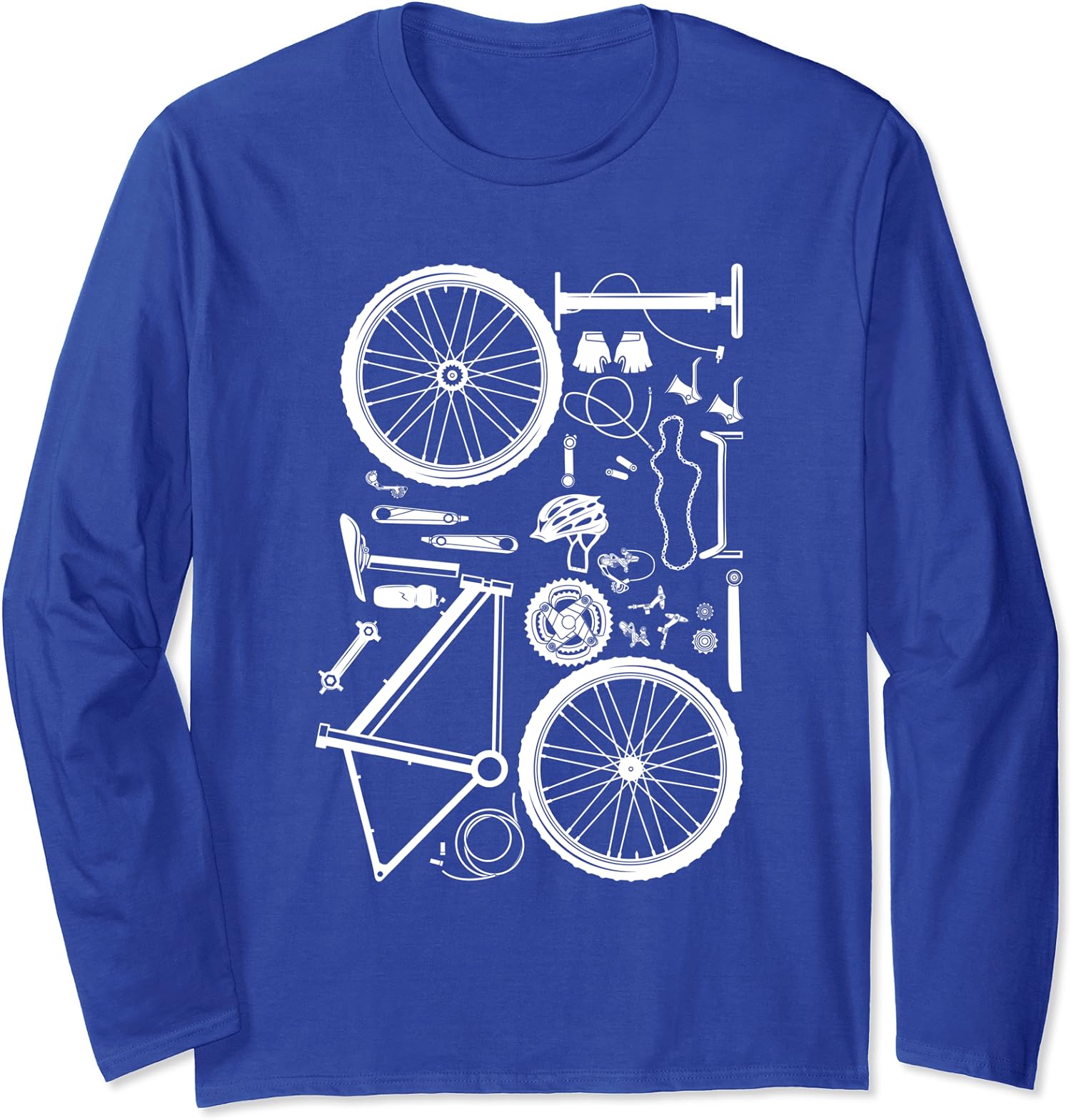 Bike Parts Downhill Rider Mountainbike Gift Long Sleeve T-Shirt
