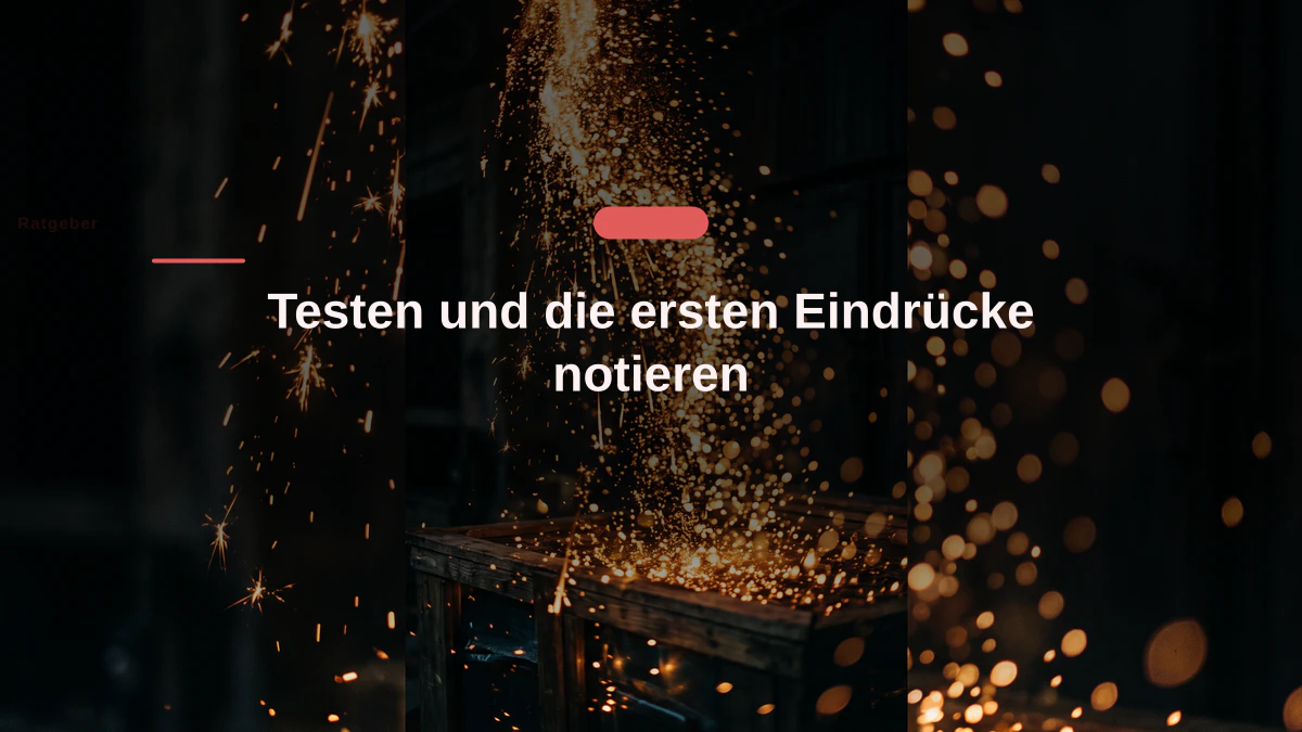 Testen und die ersten Eindrücke notieren
