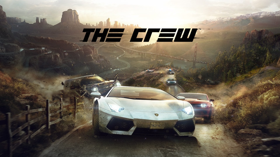 Official artwork for The Crew showing sports cars driving through a landscape