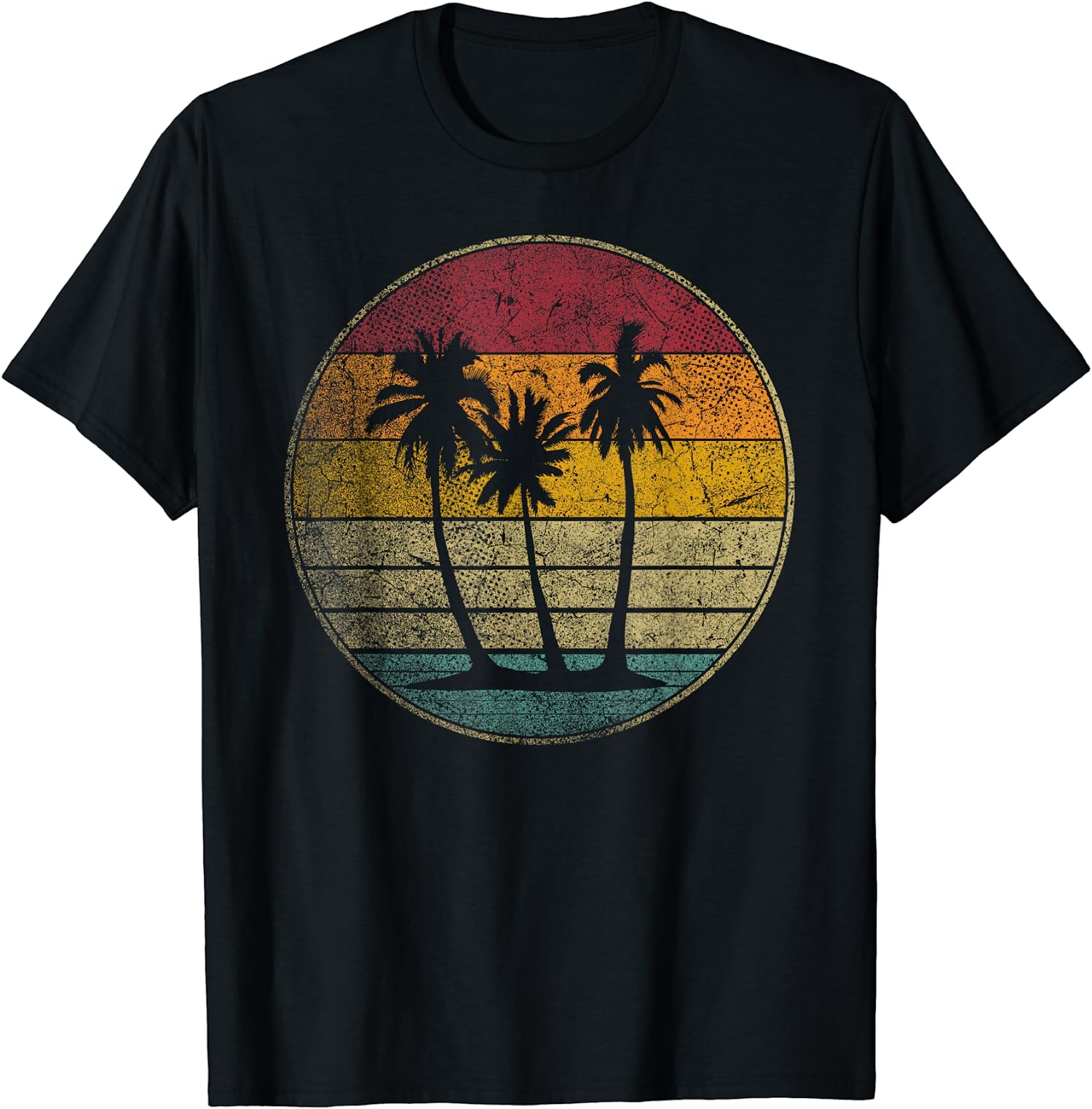 Palm Tree Tropical Beach Vintage Retro 70s 80s Gift Unisex T-Shirt