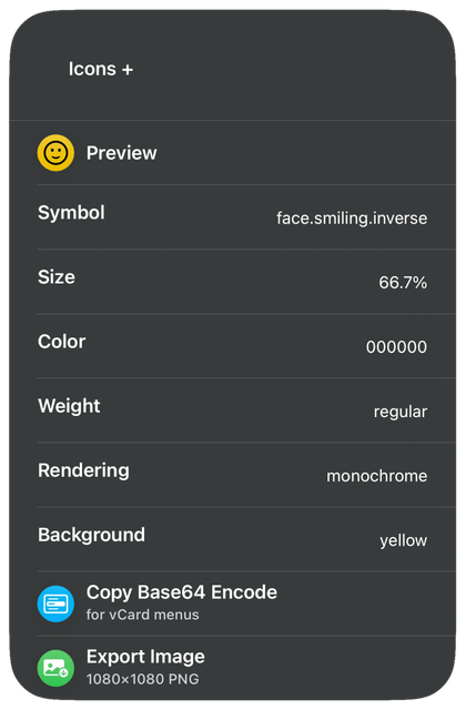 Icons + main menu with default settings