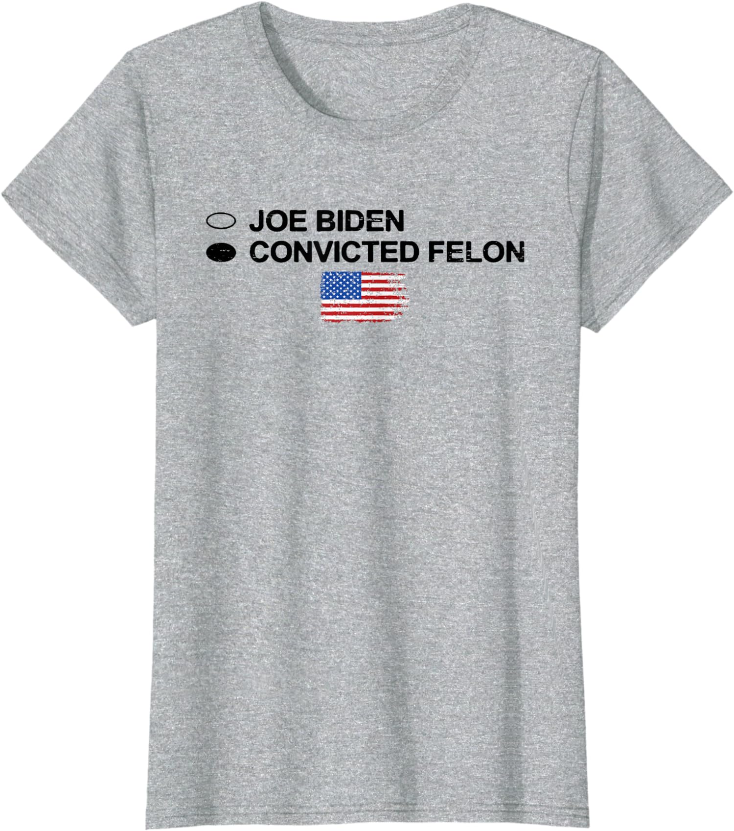 Paper Voting Humor Joe Biden Vs Convicted Felon Ladies’ Crewneck T-Shirt