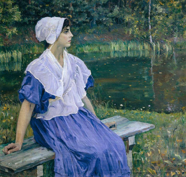 Девушка у пруда (Портрет Н М Нестеровой) 1923