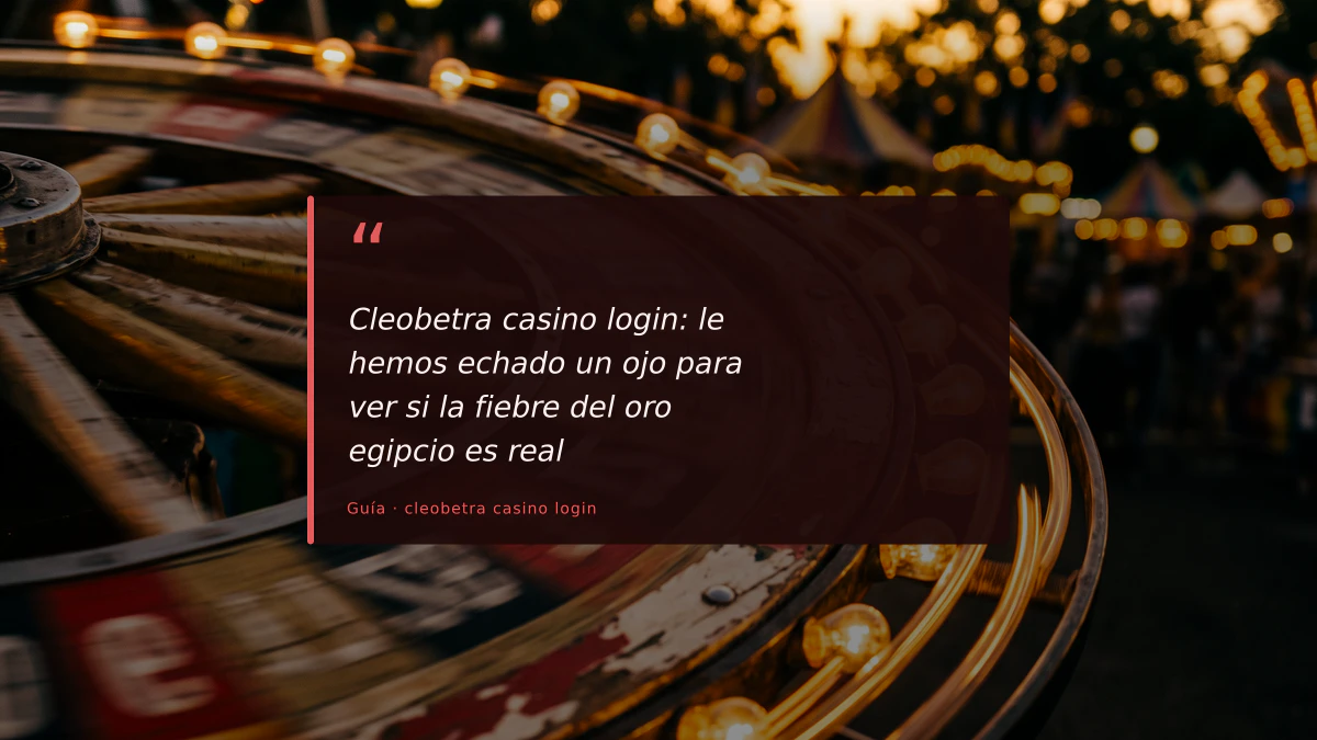 Cleobetra casino login: le hemos echado un ojo para ver si la fiebre del oro egipcio es real