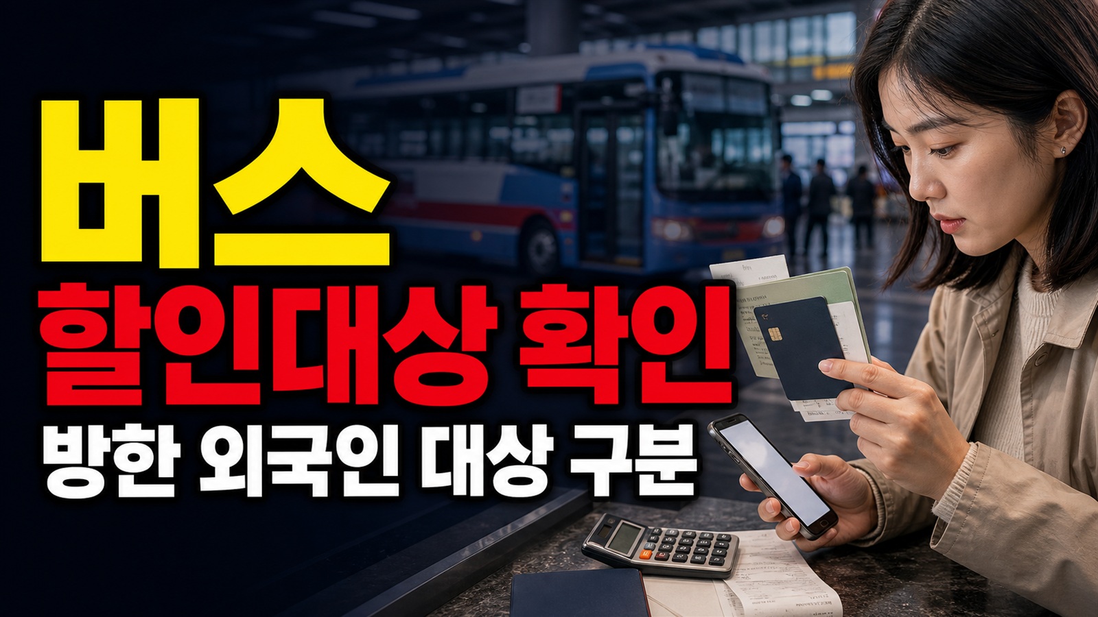 한국 온 가족 버스표도 할인될까? 방한 외국인 고속·시외버스 대상 구분 관련 핵심 정보를 상징적으로 보여주는 썸네일 이미지