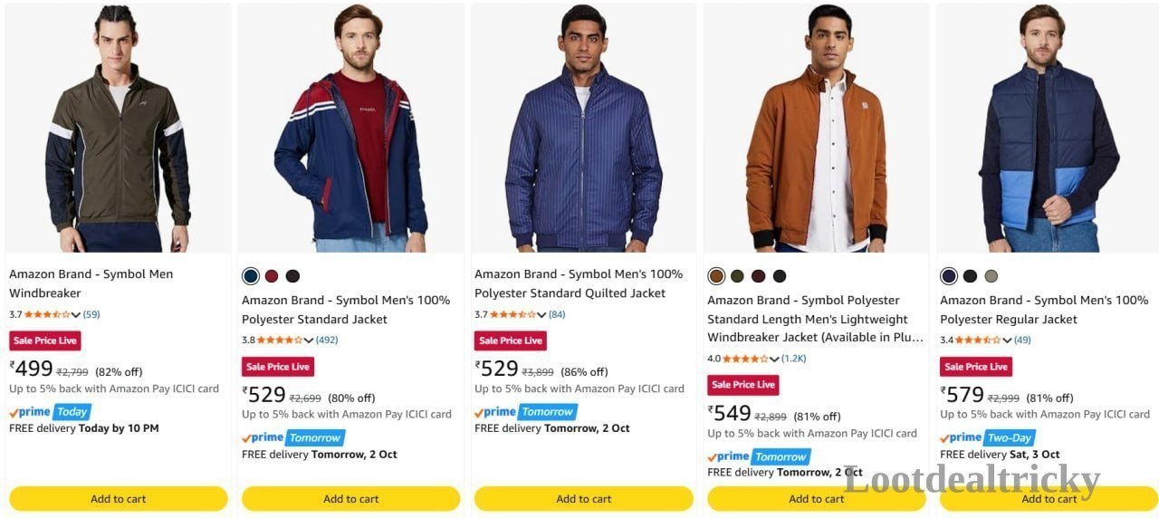 Symbol Men Jackets – Just ₹269 | Loot Deal