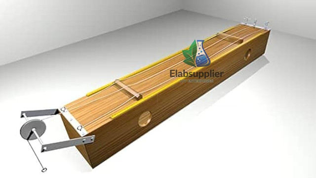 Sonometer teak wood resonance box steel wire vibration sound school college physics India
