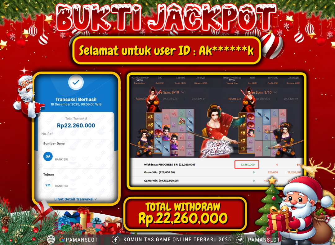 PAMANSLOT JACKPOT Game PG - Geishas Revenge Rp.22,260,000- LUNAS