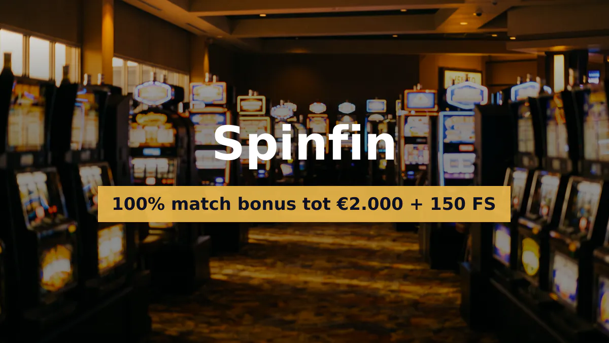 Spinfin casino — welkomstbonus 100% match bonus tot €2.000 + 150 FS, betalingen: Visa, Mastercard, Skrill, Neteller, Paysafecard