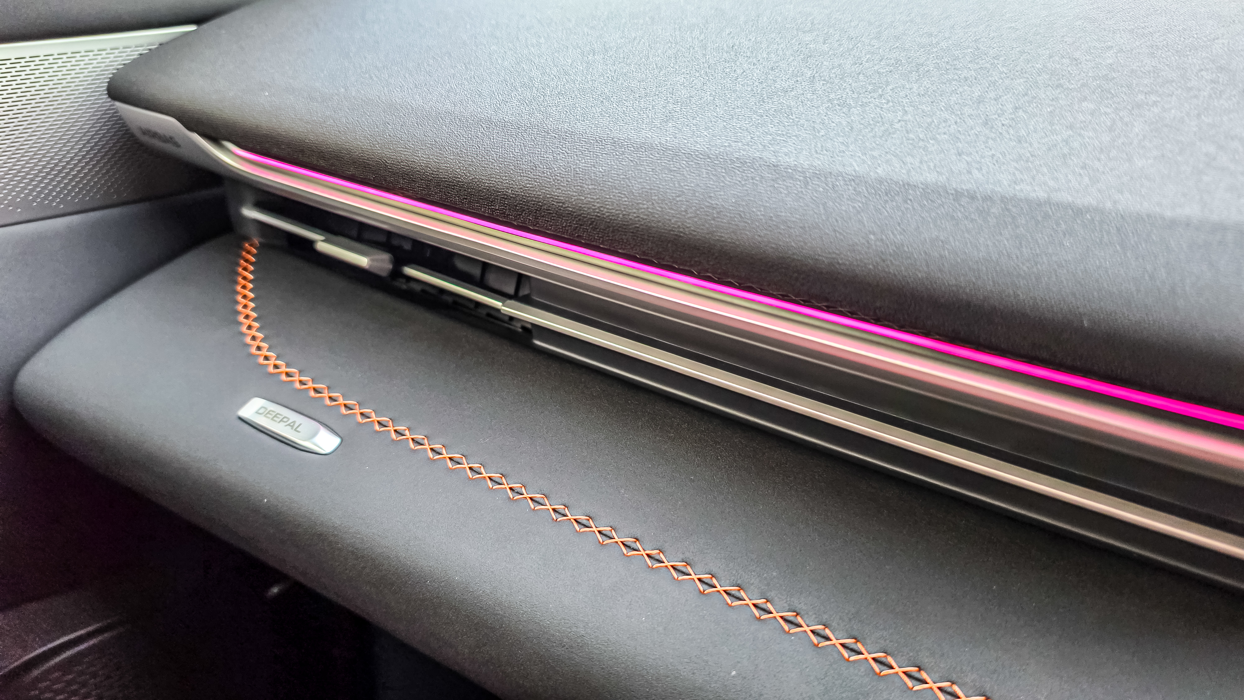 DEEPAL S05 interior dashboard with orange stitching