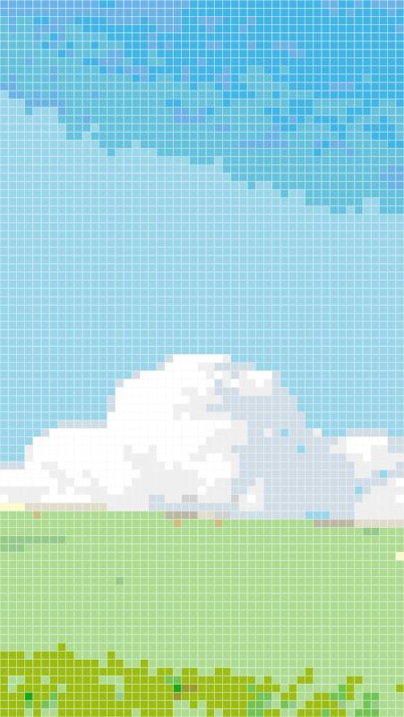 Dreamy Minimalist Meadow & Fluffy Cloud