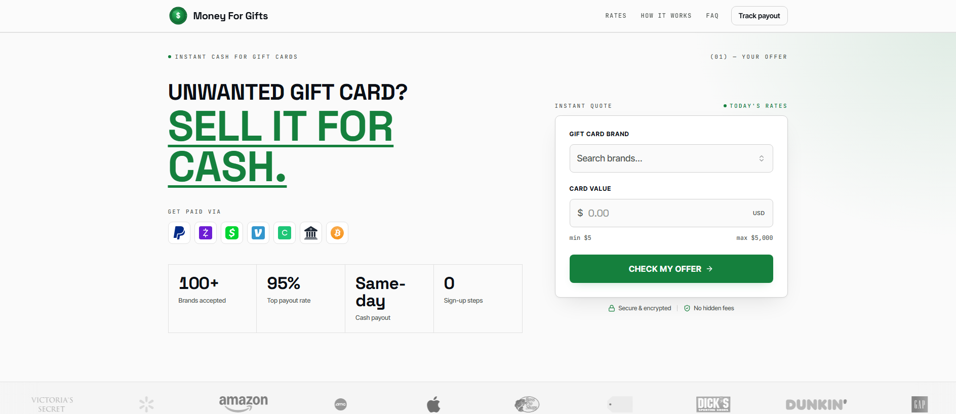 Stored capture of money4gifts.com