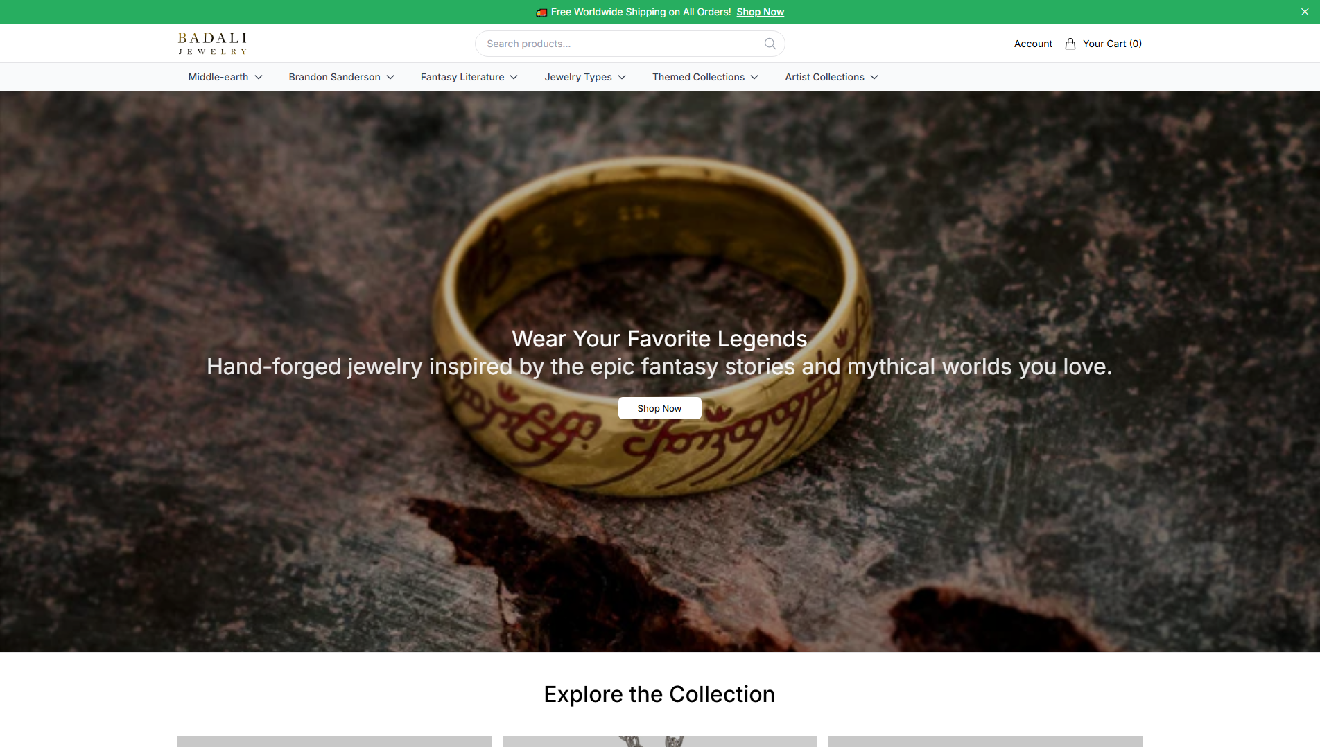 Stored capture of badalijewelryboutique.shop