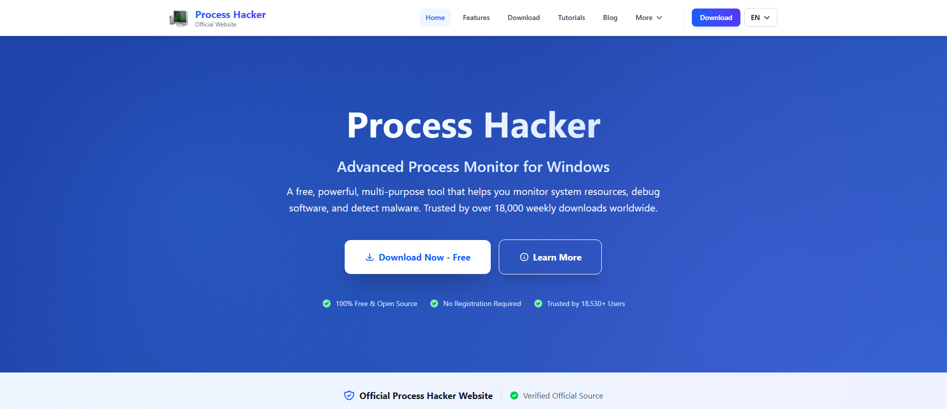 Forensic screenshot of processhacker.net showing the phishing page layout