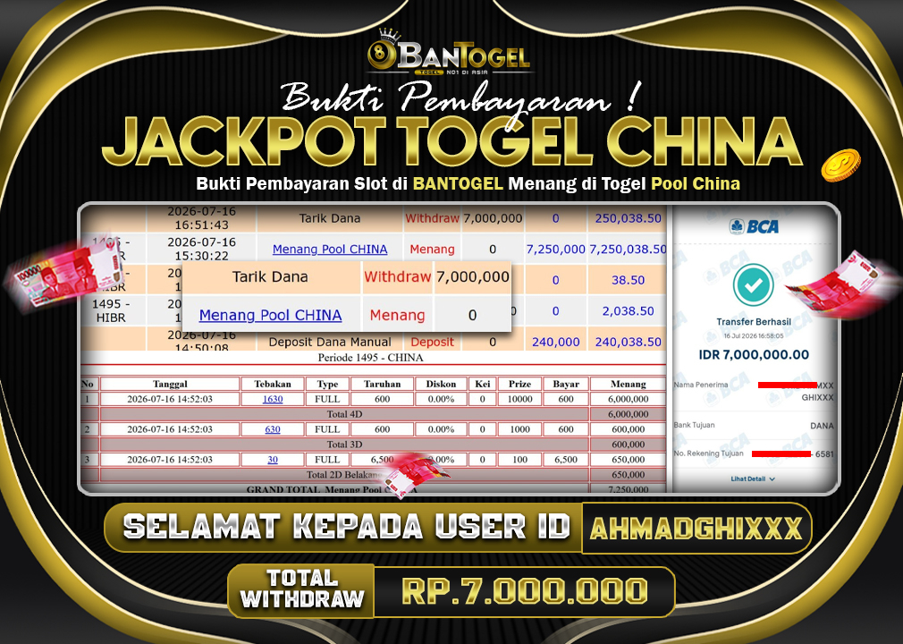 BUKTI JACKPOT LUNAS BANTOGEL