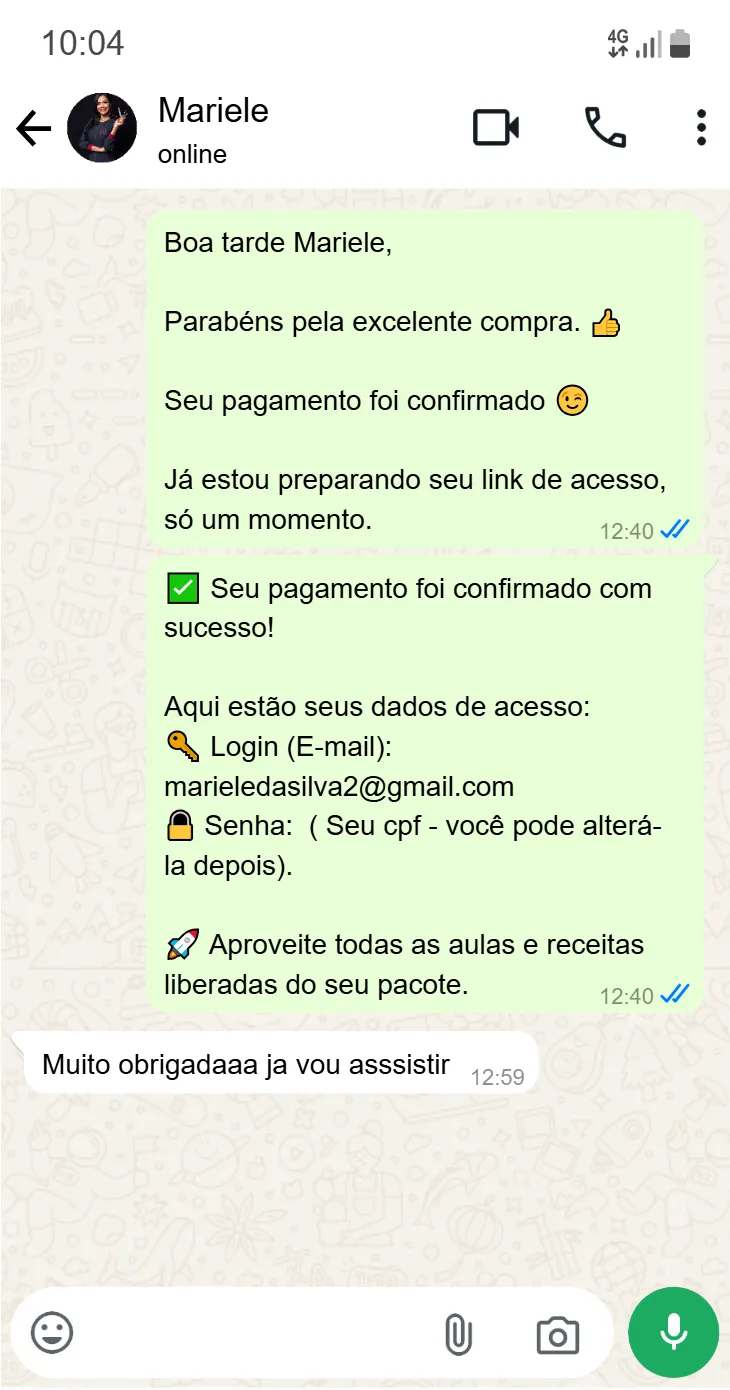 Depoimento de aluna satisfeita 2