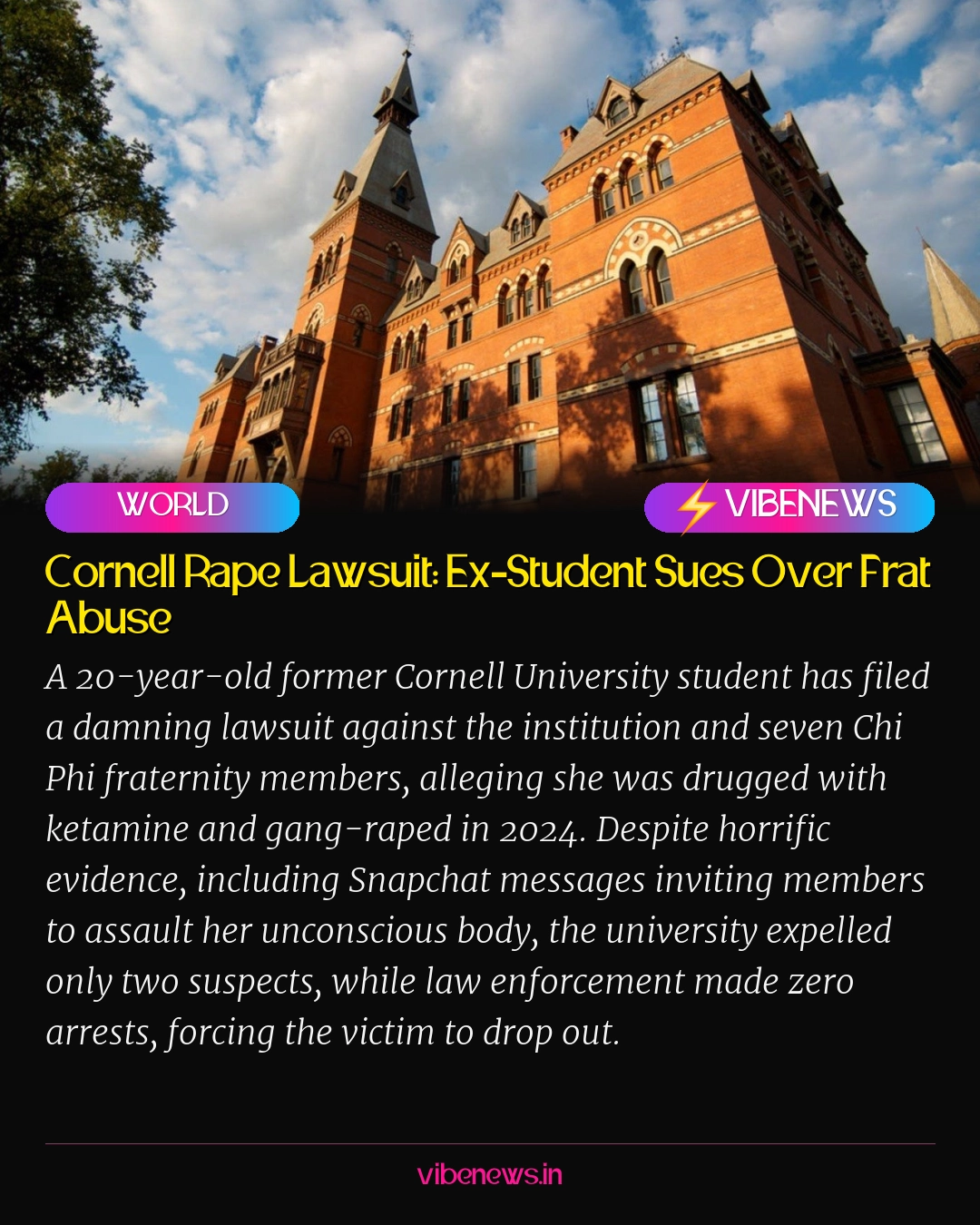 Cornell Rape Lawsuit: Ex-Student Sues Over Frat Abuse