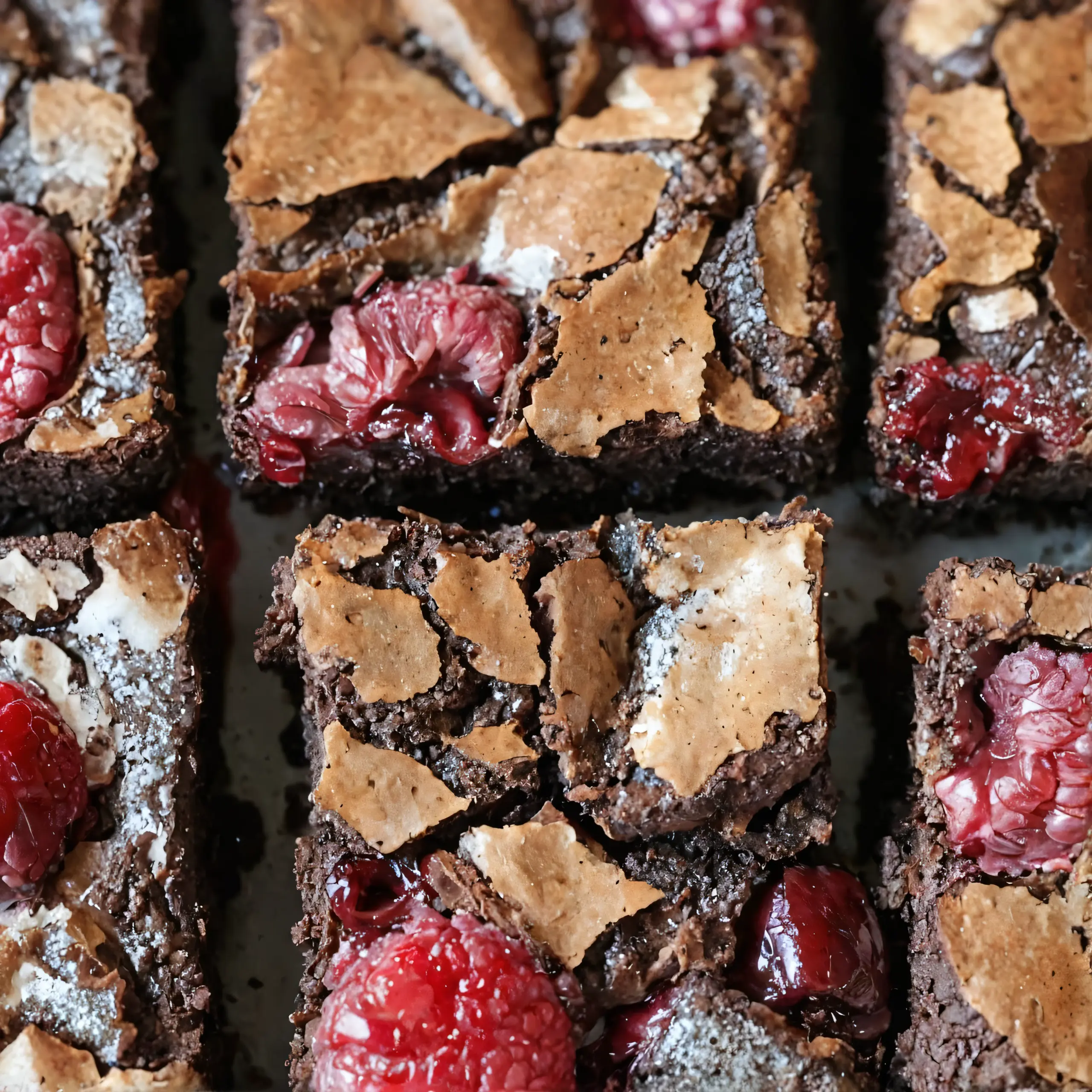 Himbeer-gefüllte Brownies