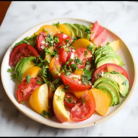 Avocado Peach Tomato Salad: Refreshing Summer Fruit Bowl Recipe