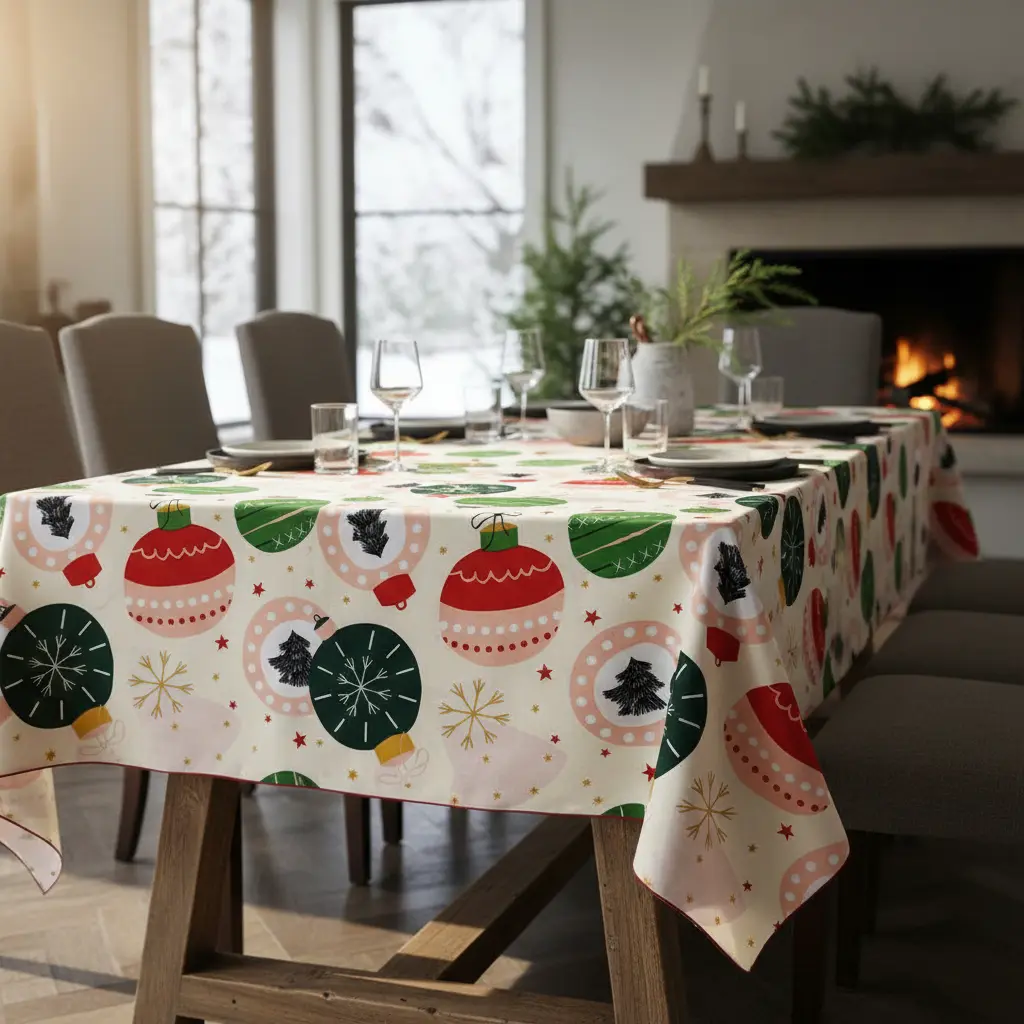 Mantel navide&ntilde;o estampado New Port Lo de Dominga