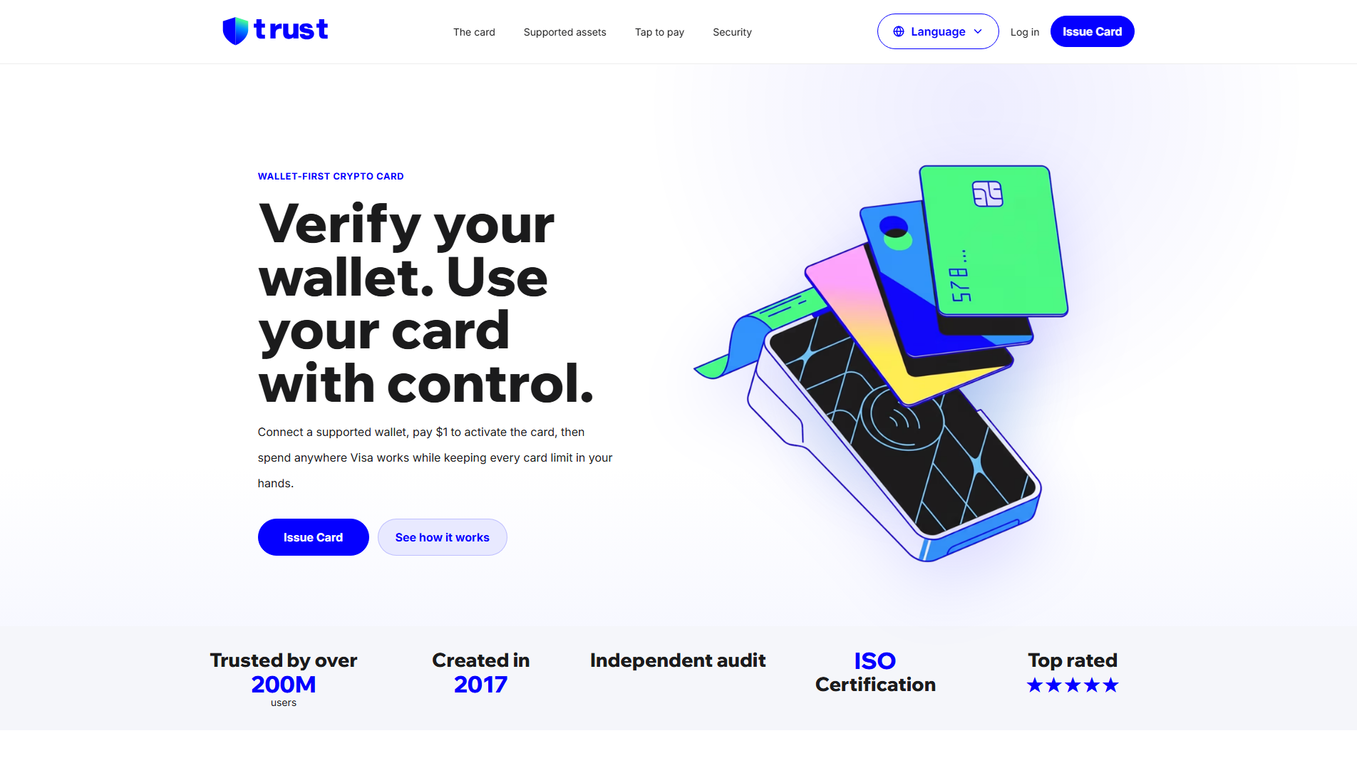 Screenshot of trustchain.cards