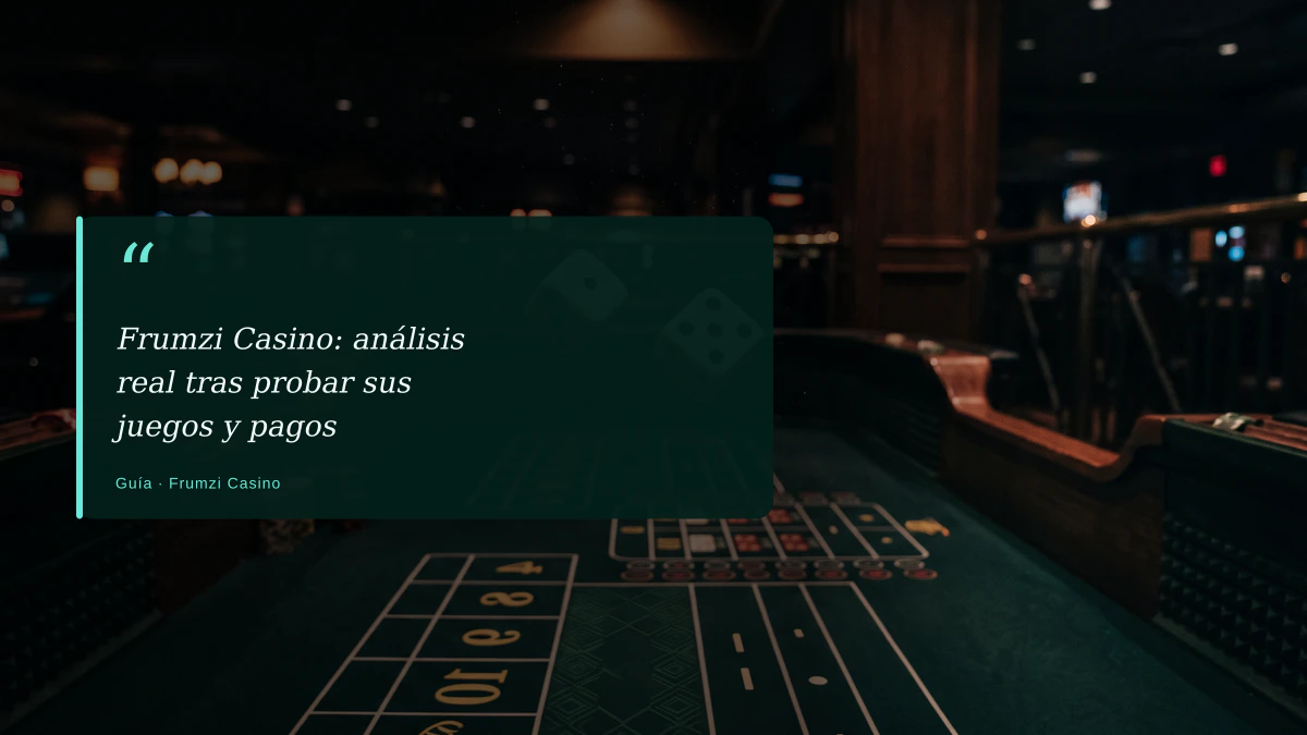Frumzi Casino: análisis real tras probar sus juegos y pagos