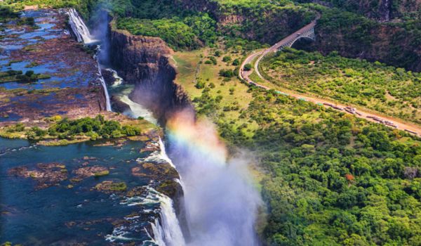 Mist rising over Victoria Falls